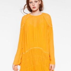 Zara Mustard Yellow Beaded Dress - M